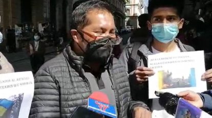 Movilizaciones por la invasión rusa convocadas por Otra Bolivia es Posible