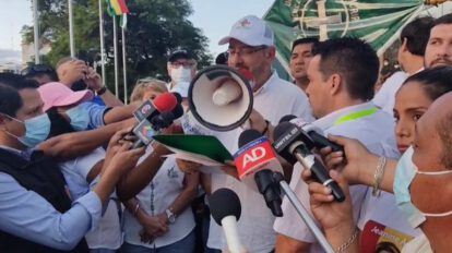 El presidente del Comité Cívico Pro Santa Cruz, Rómulo Calvo, habla sobre el paro cívico en Santa Cruz
