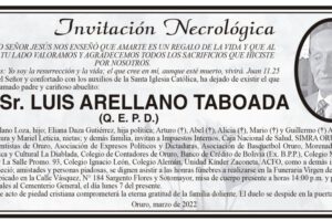 Invitación Necrológica para Luis Arellano Taboada