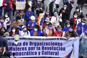 Día Internacional de la Mujer en la marcha del 8M convocada por Choquehuanca