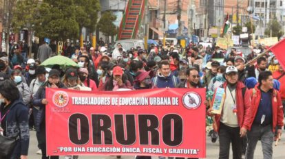 Magisterio se moviliza en demanda de mayor presupuesto para educación