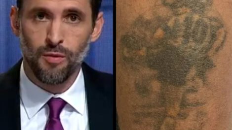 Tatuaje de Maradona en la pierna de Juan Zamudio