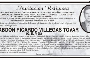 Lic. Abdón Ricardo Villegas Tovar obituario