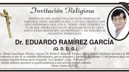 Invitación Religiosa para Dr. Eduardo Ramírez García