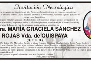 Invitación Necrológica María Graciela Sánchez Rojas