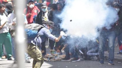 Protestas de maestros en La Paz