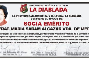Necrológico de María Saram Alcázar Vda. de Medrano