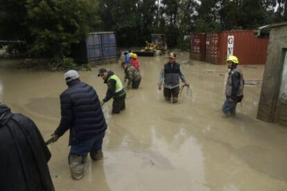 Desborde del río Taquiña en Tiquipaya