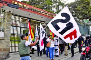 Una marcha apoyando al 21F frente al TSE