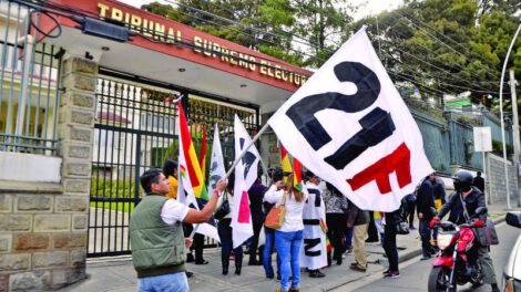Una marcha apoyando al 21F frente al TSE