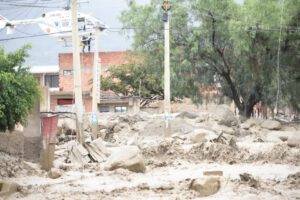 Desliz de mazamorra en Tiquipaya