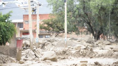 Desliz de mazamorra en Tiquipaya