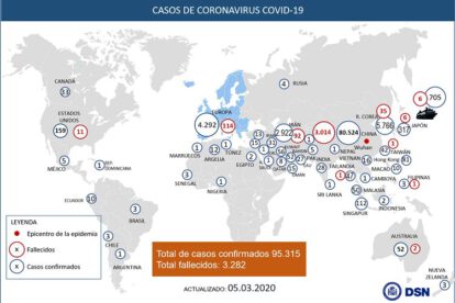 Mapa de la situación del coronavirus