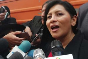Soledad Chapetón en el acto por el aniversario de El Alto