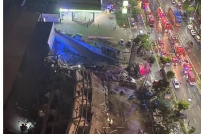 Hotel en cuarentena se derrumba dejando 70 personas atrapadas