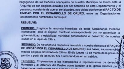 Paro de 24 horas anunciado por choferes y Fedjuve en Oruro