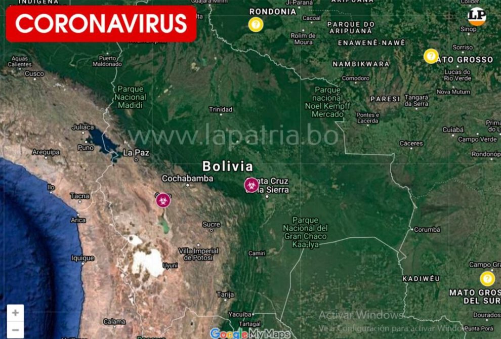 Mapa del coronavirus en Bolivia