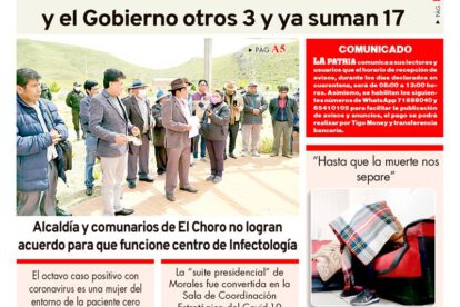 Portadas impresas del 20 de marzo de 2020
