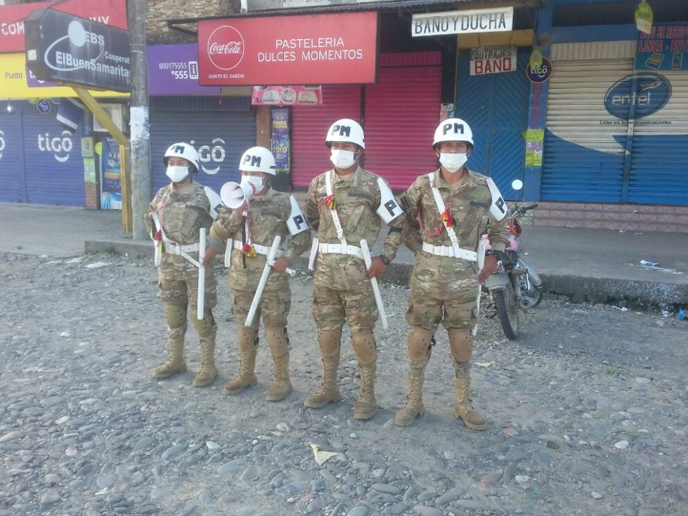 Controles en Villa Tunari por el Ejército ante la pandemia del coronavirus