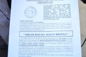 Edgar Bazán y la orden de detención preventiva incompleta