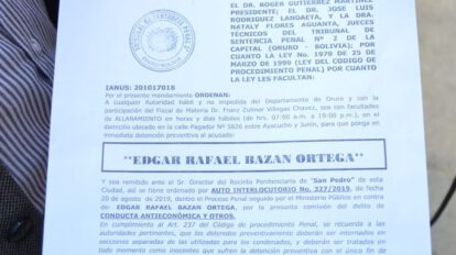 Edgar Bazán y la orden de detención preventiva incompleta