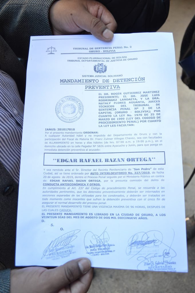 Edgar Bazán y la orden de detención preventiva incompleta
