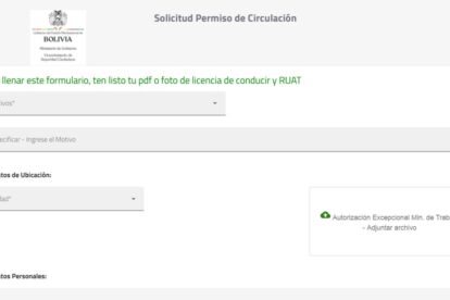 Permiso de circulación especial a través de plataforma en internet