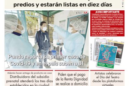 Edición PDF La Patria del 29 de marzo de 2020