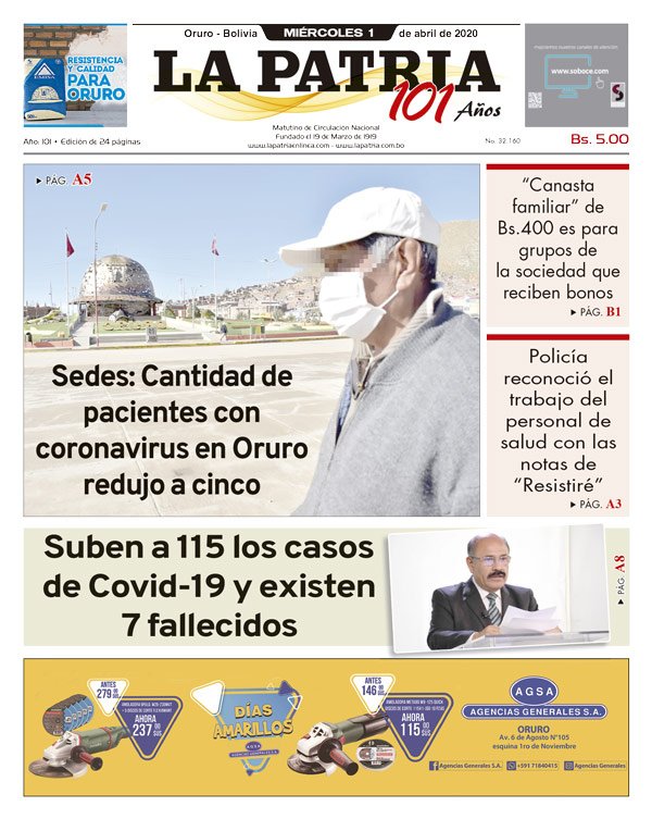 Edición PDF La Patria del 1 de abril de 2020