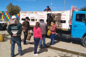 La venta de garrafas de gas en Oruro