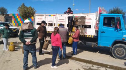 La venta de garrafas de gas en Oruro