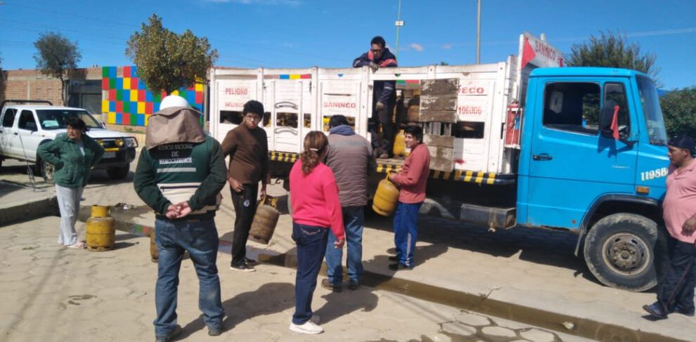 La venta de garrafas de gas en Oruro