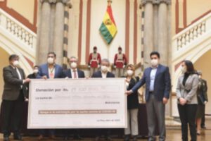 donación de empresarios privados al Gobierno para insumos de bioseguridad