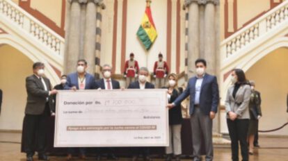 donación de empresarios privados al Gobierno para insumos de bioseguridad