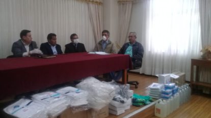 La donación de insumos de bioseguridad al Sedes en Oruro