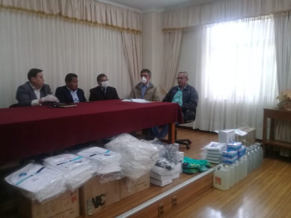 La donación de insumos de bioseguridad al Sedes en Oruro