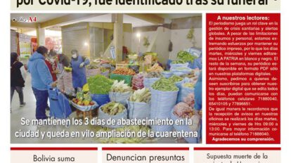 Edición PDF La Patria del 13 de abril de 2020