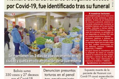 Edición PDF La Patria del 13 de abril de 2020