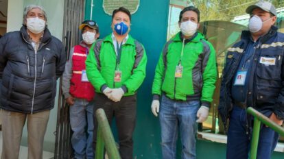 Cámara de desinfección en la Cooperativa Paulo VI