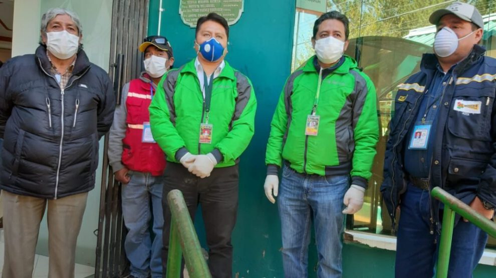 Cámara de desinfección en la Cooperativa Paulo VI