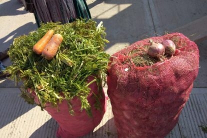 donación de hortalizas de productores de Huayña Pasto Chico