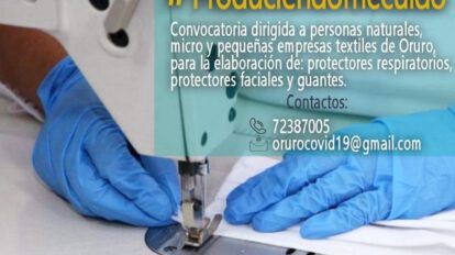 Producción de insumos de bioseguridad en Oruro