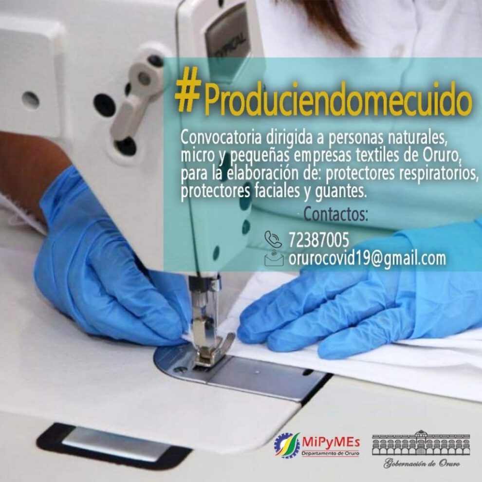 Producción de insumos de bioseguridad en Oruro