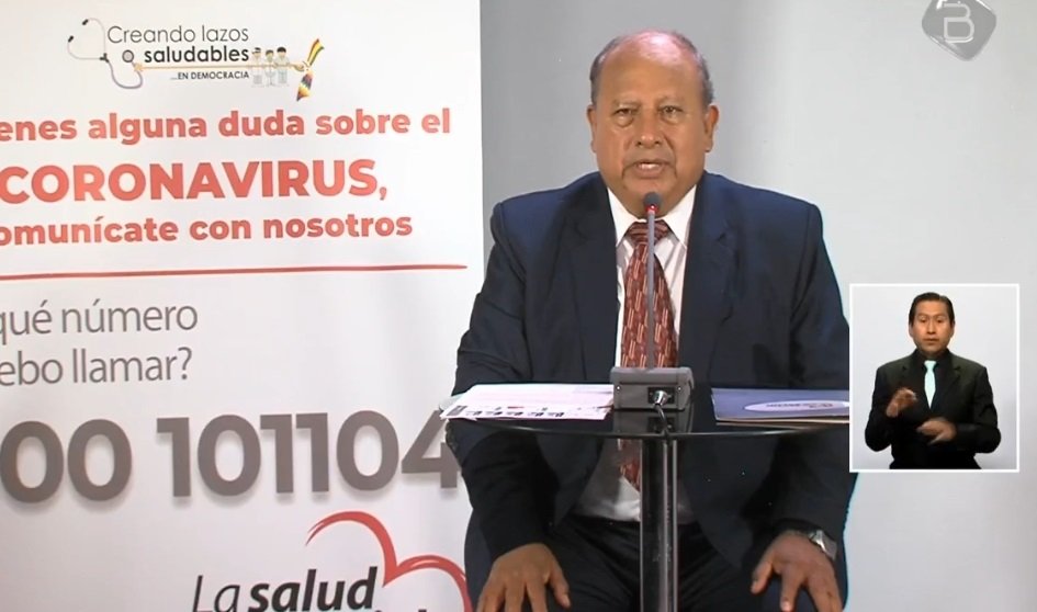 Reporte diario del Ministerio de Salud sobre Covid-19 en Bolivia