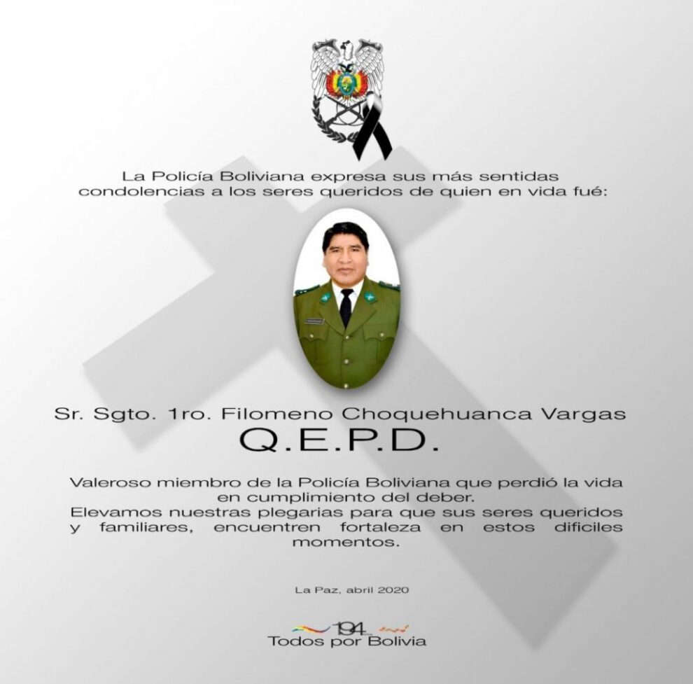 deceso de un policía por coronavirus