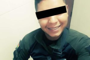 Foto del miembro policial afectado por Covid-19 en Santa Cruz