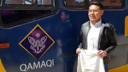 Bautizo del tren urbano Qamaqi, inspirado en la cultura Aymara