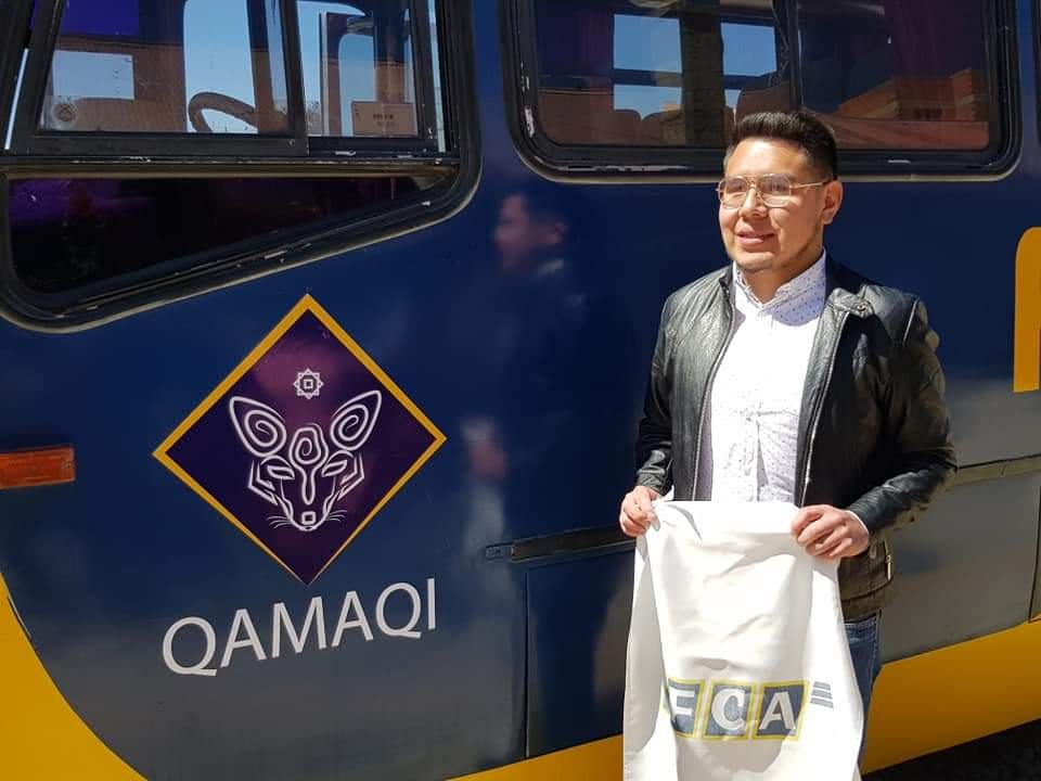Bautizo del tren urbano Qamaqi, inspirado en la cultura Aymara