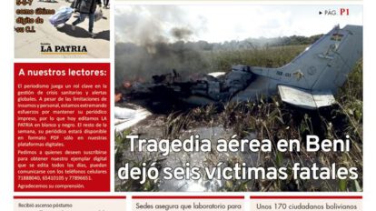 Edición PDF La Patria del 3 de mayo de 2020