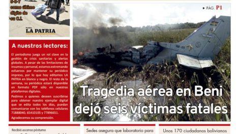 Edición PDF La Patria del 3 de mayo de 2020